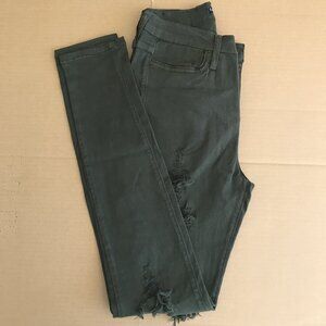 Fashion Nova Distressed Stretch Fit Green Jeans 11